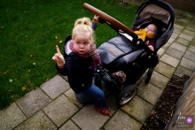 Netherlands girl gives orders to her dad before going for a walk 