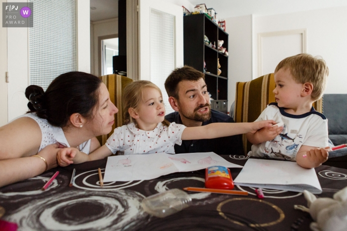 Paris documentary family photos of the battle with kids