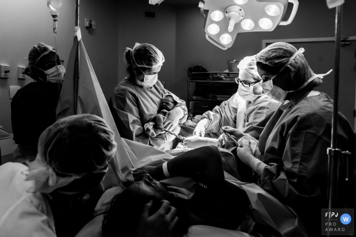 Photographie d'accouchement à Rio de Janeiro sur l'accouchement dans un hôpital du Brésil.