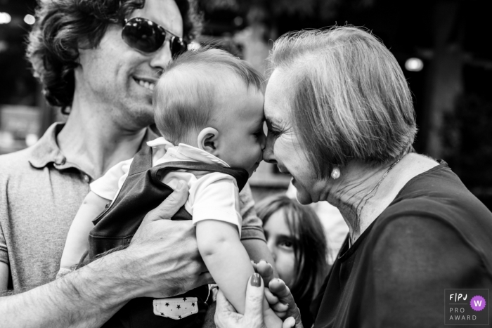 Sao Paulo Brazil young child with dad and The smell of grandma