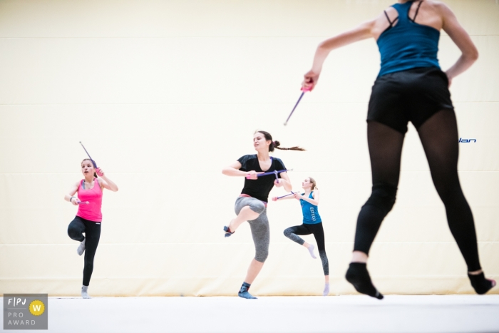 Rhythmics gymnastics practice image created by Slovenia family photographer