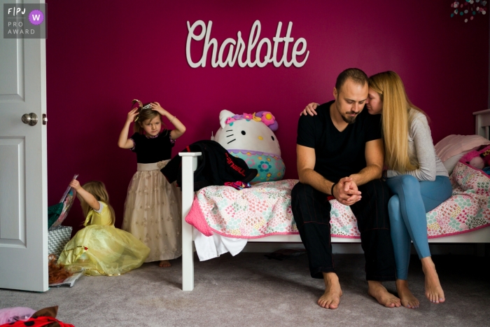 Photo by: <a href="https://www.fpja.com/documentary-family-photography-contests/benjamin-lipford/atlanta/2116033">Benjamin Lipford - United States</a> An Atlanta documentary family photographer recorded the Kids play while parents snuggle on the girls bed in the kids bedroom