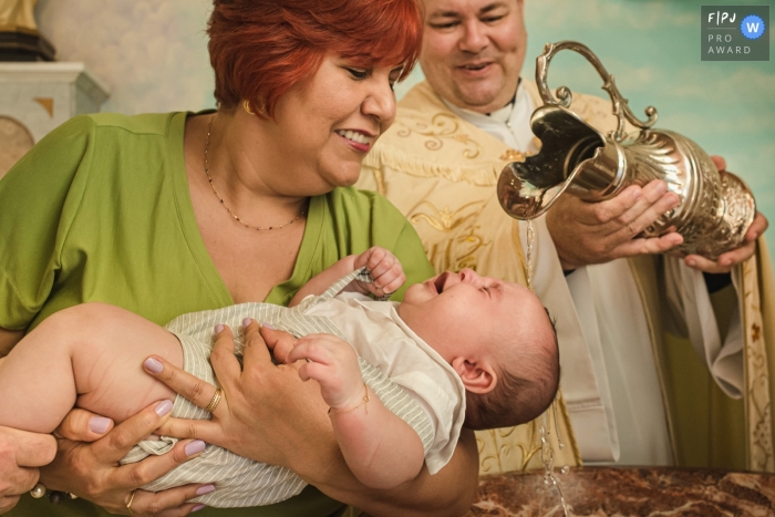 A Christening Baptism for a baby boy during a Campo Grande documentary family photography shoot