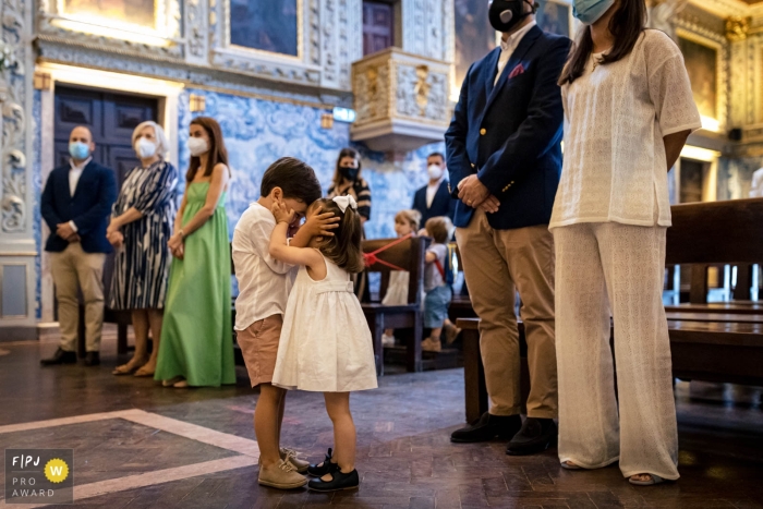 The loving siblings from Dubai attended a family event at church, holding each other face to face